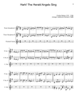 Hark! The Herald Angels Sing - T. Sax. Duet and Guitar. With Parts.