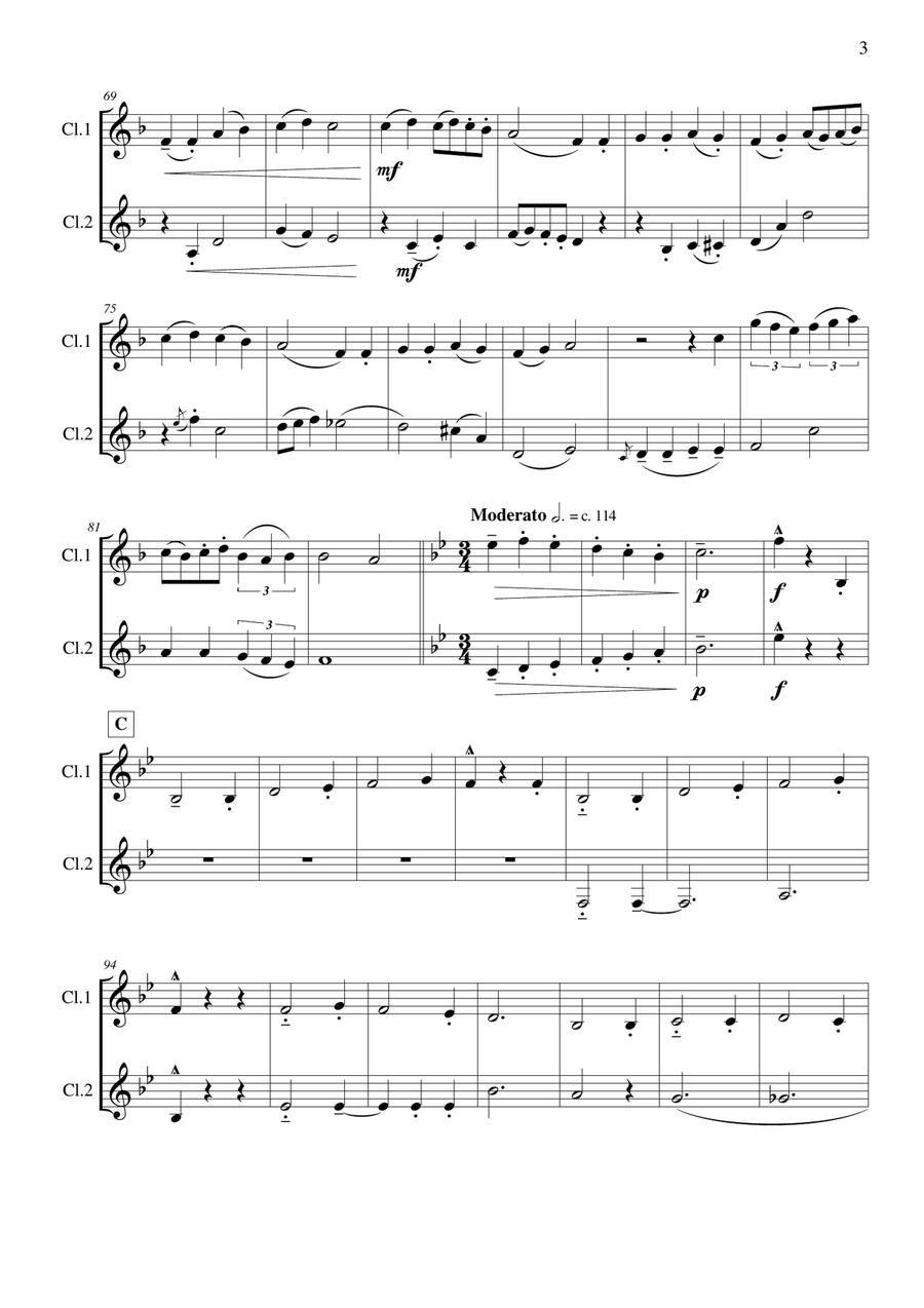 In Dulci Jubilo by Traditional Clarinet Duet - Digital Sheet Music page 4