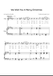 We Wish You a Merry Christmas - Flute & Piano in E Major With Chords & Lyric