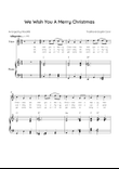 We Wish You a Merry Christmas - Voice & Piano in C Major With Chords & Lyric