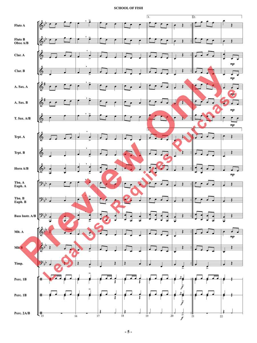 School Of Fish Concert Band - Sheet Music page 6