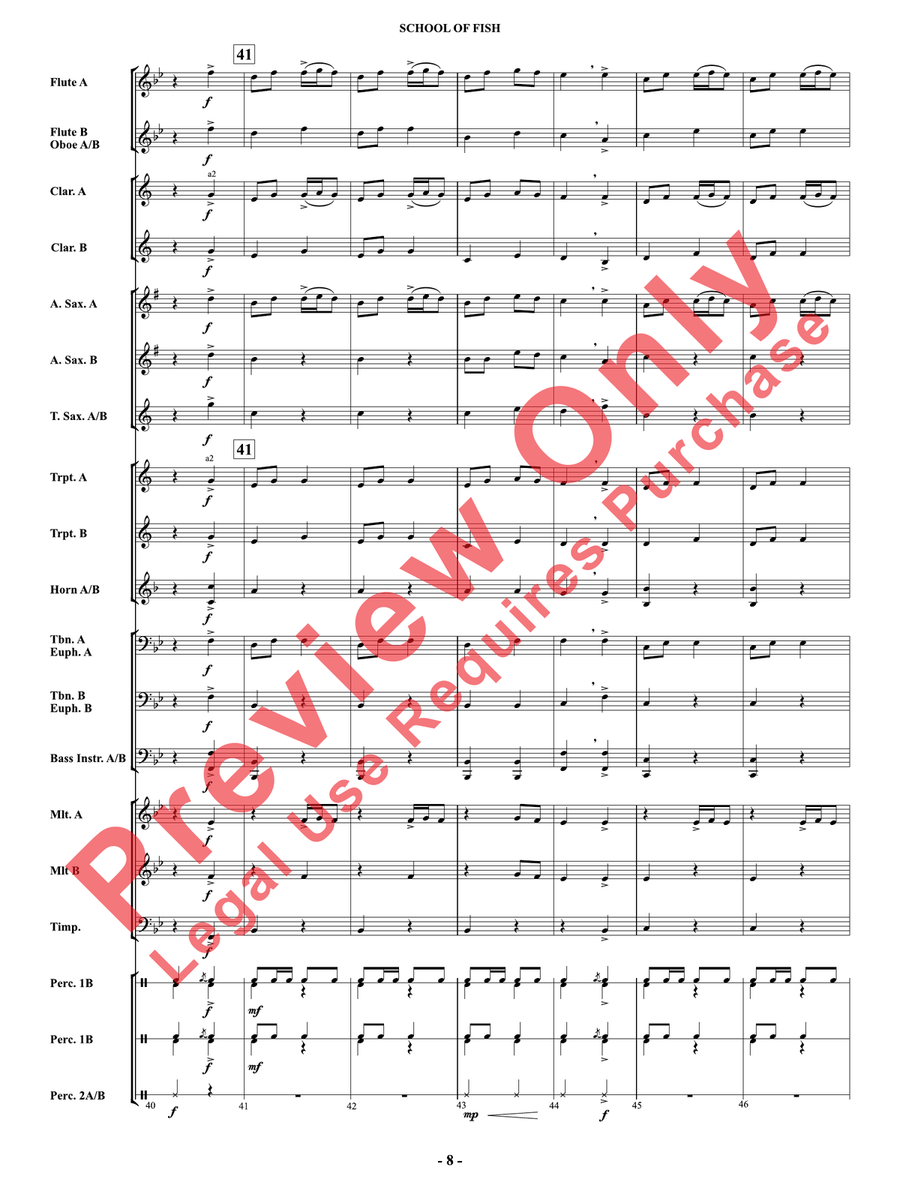 School Of Fish Concert Band - Sheet Music page 9