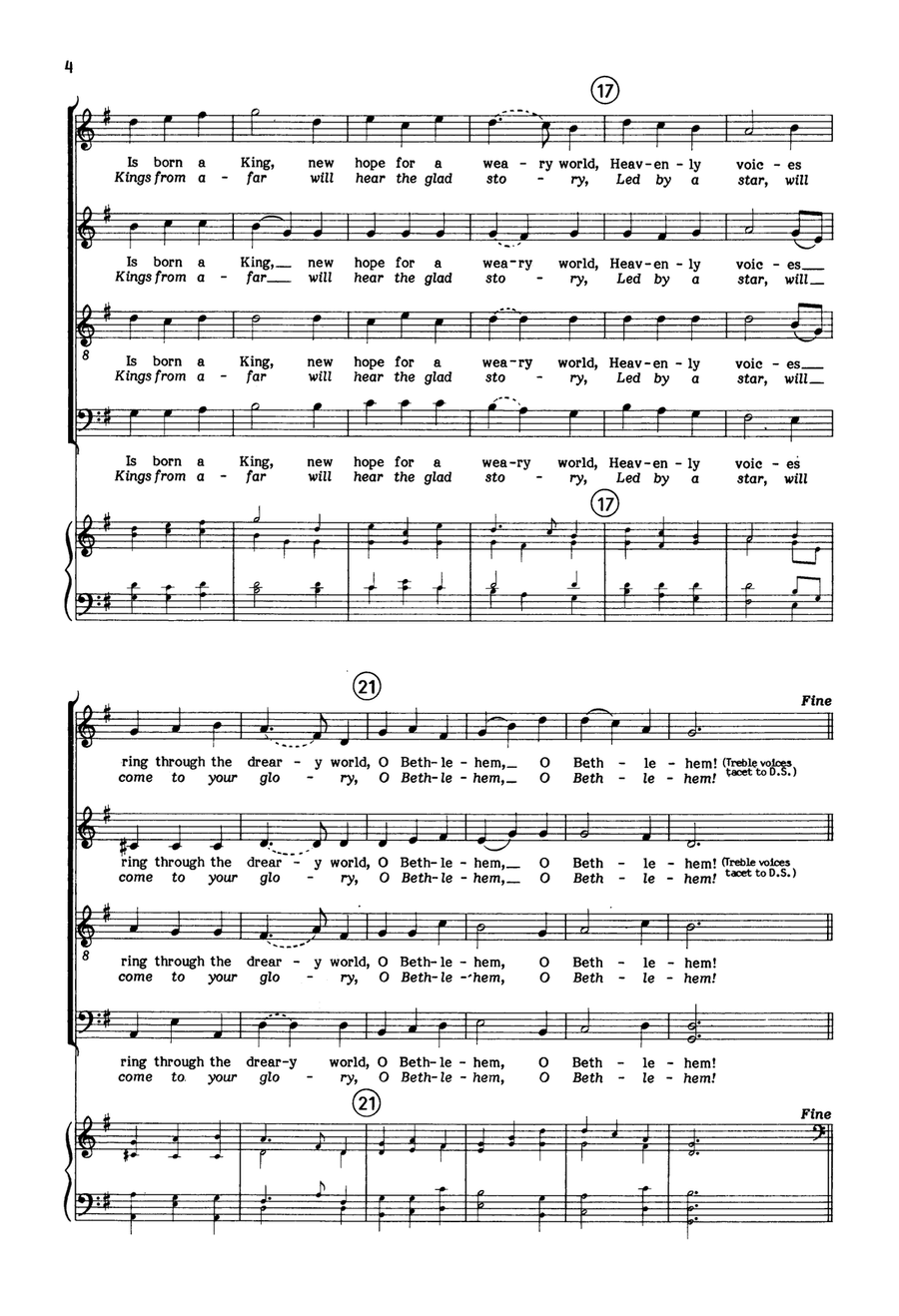 O Bethlehem 4-Part - Digital Sheet Music page 3