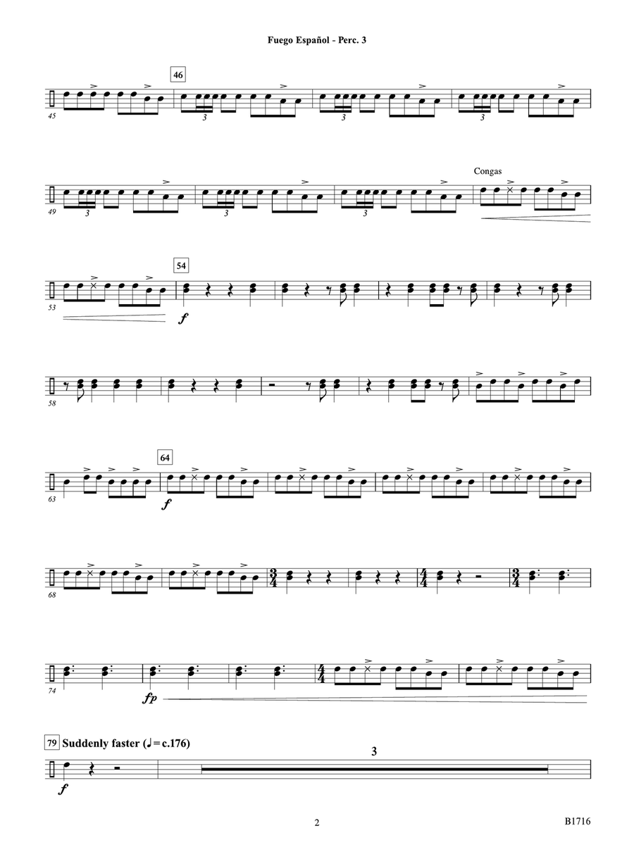 Fuego Espanol: Percussion 3 Percussion - Digital Sheet Music page 2