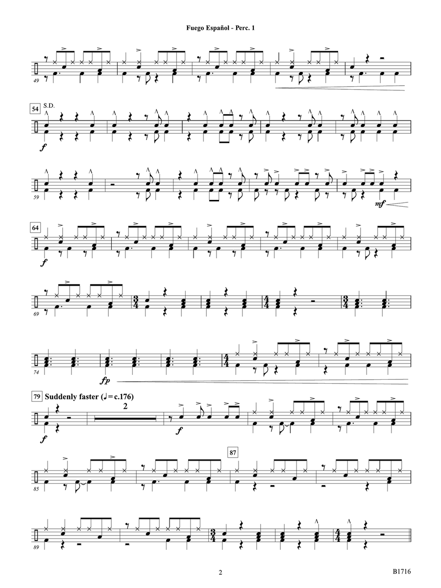 Fuego Espanol: Percussion 1 Percussion - Digital Sheet Music page 2
