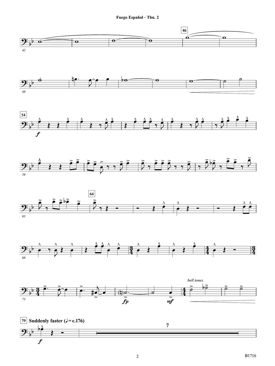 Fuego Espanol: Trombone 2 Trombone - Digital Sheet Music page 2