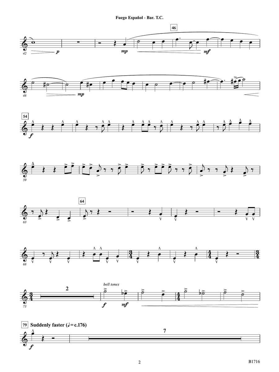 Fuego Espanol: Baritone T.C. Baritone Horn TC - Digital Sheet Music page 2