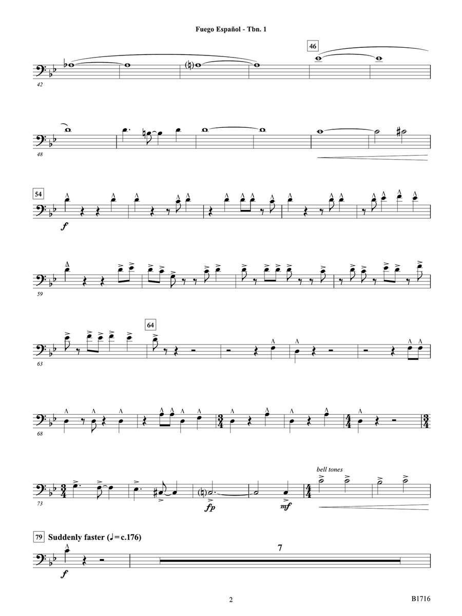 Fuego Espanol: Trombone 1 Trombone - Digital Sheet Music page 2