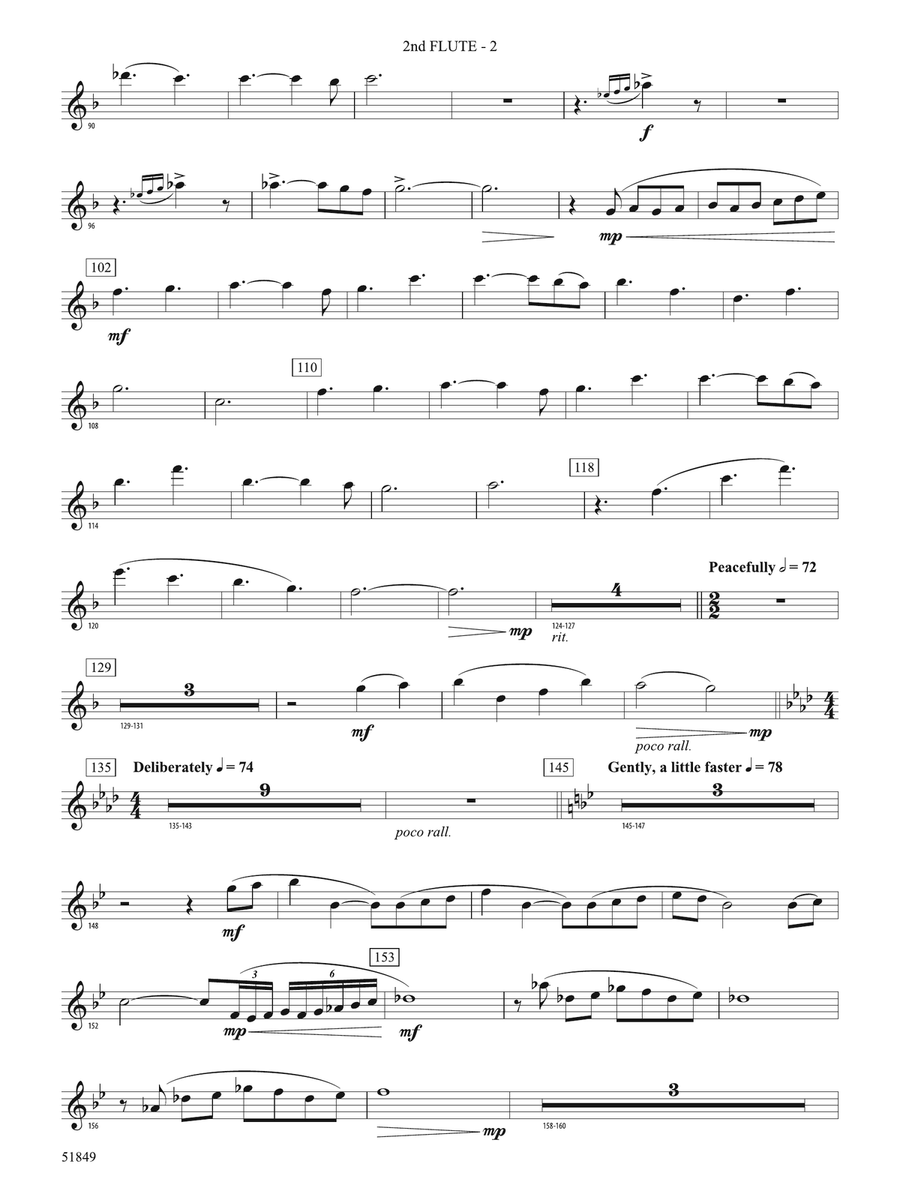 Hope Glowing in the Sky: 2nd Flute Flute - Digital Sheet Music page 2