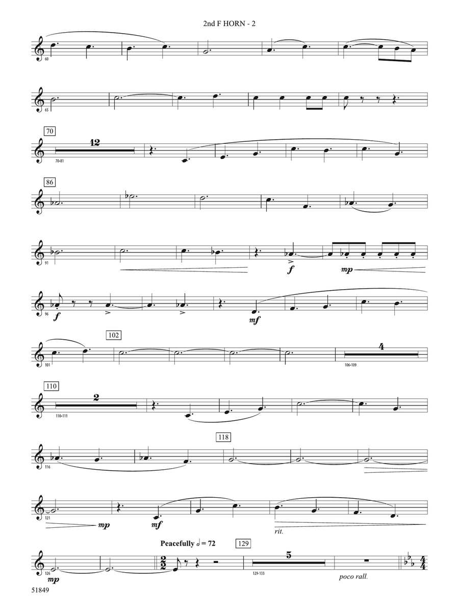 Hope Glowing in the Sky: 2nd F Horn Horn - Digital Sheet Music page 2