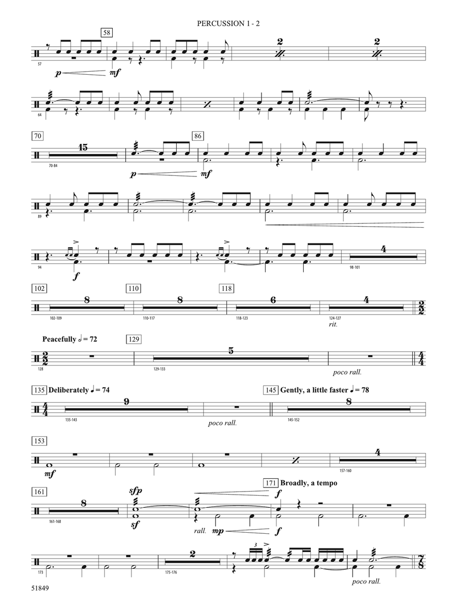 Hope Glowing in the Sky: 1st Percussion Percussion - Digital Sheet Music page 2