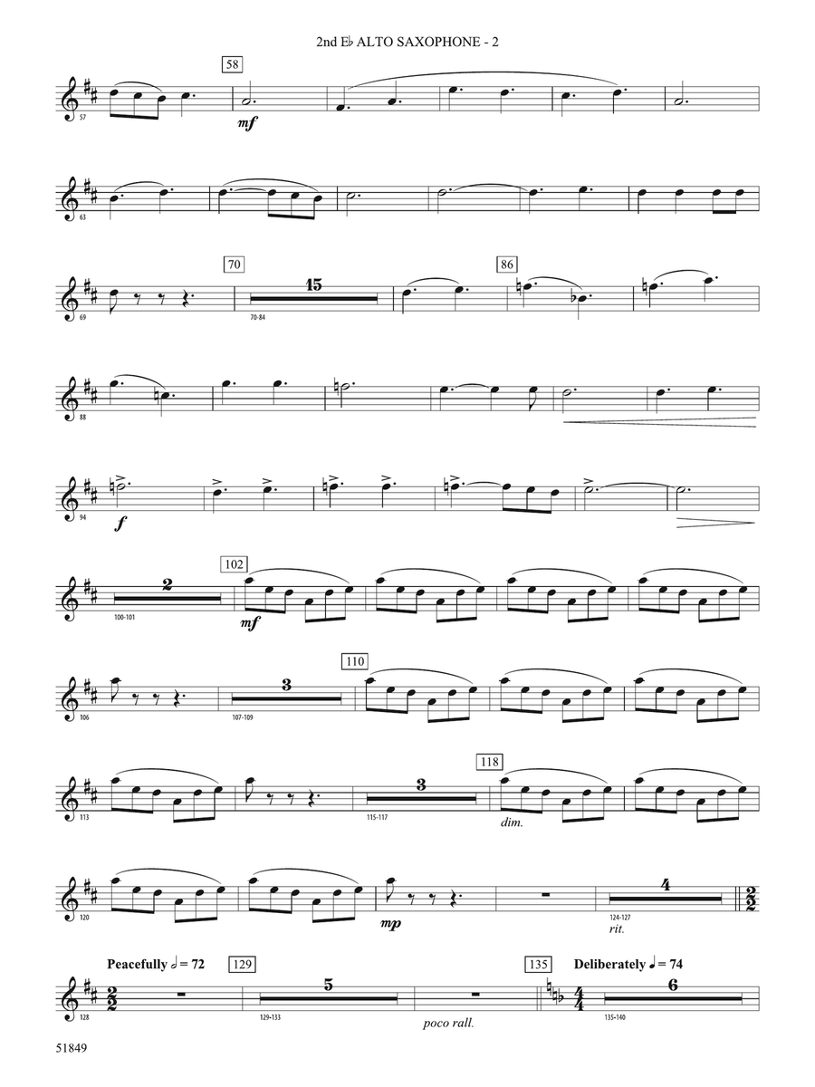 Hope Glowing in the Sky: 2nd E-flat Alto Saxophone Alto Saxophone - Digital Sheet Music page 2