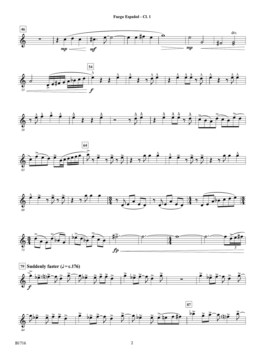 Fuego Espanol: B-flat Clarinet 1 B-Flat Clarinet - Digital Sheet Music page 2
