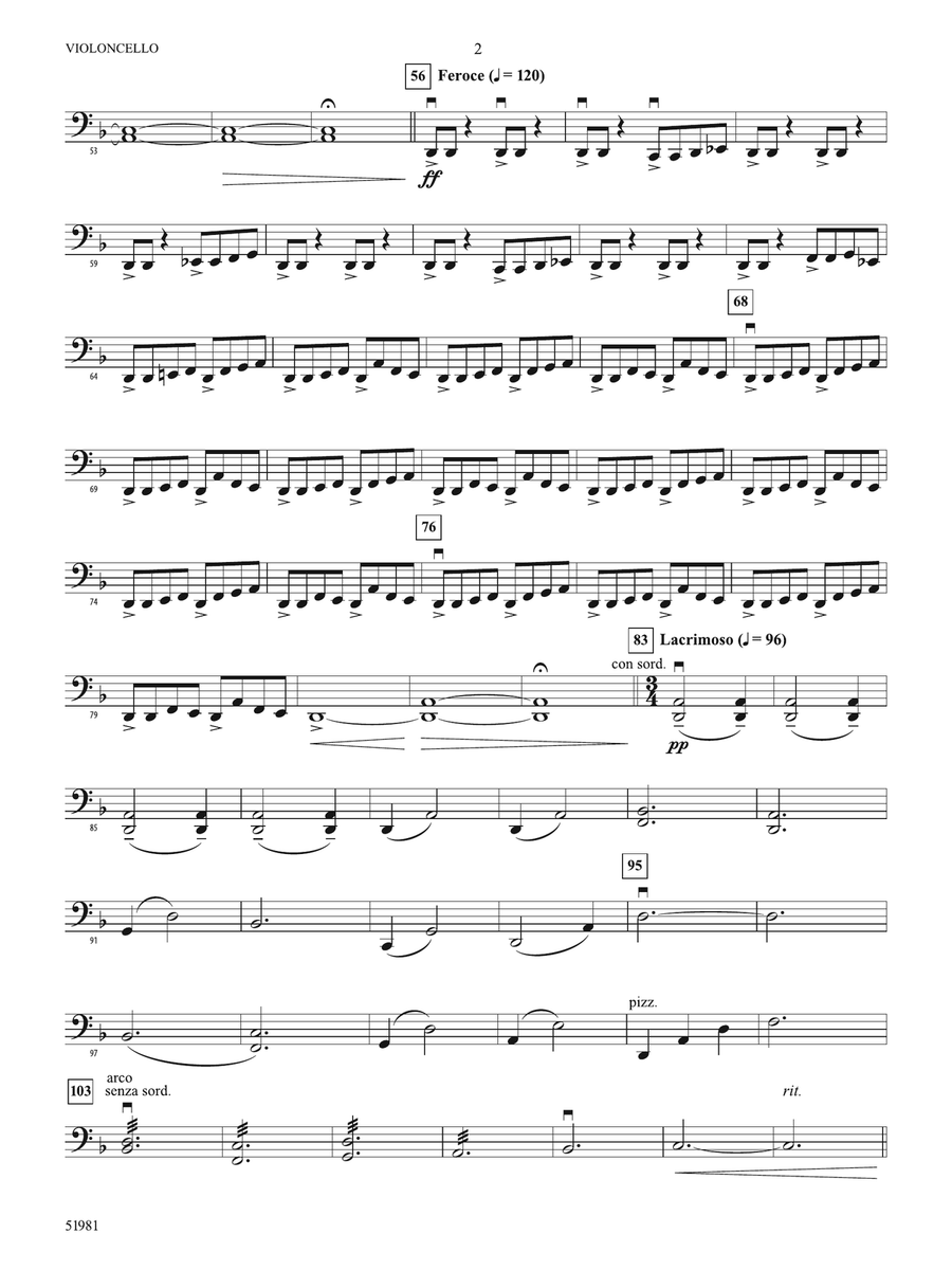 The Iliad: Cello Part - Digital Sheet Music page 2