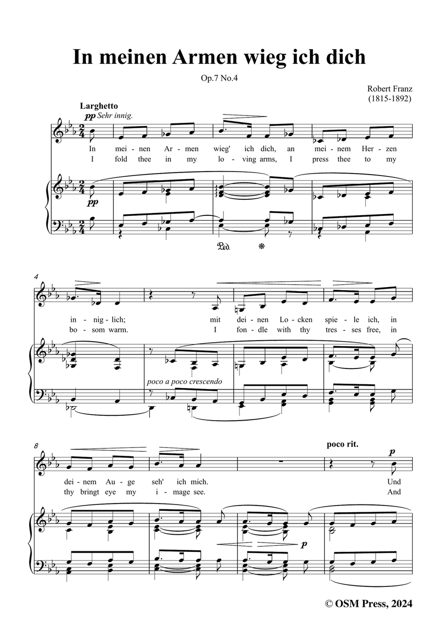 R. Franz-In meinen Armen wieg ich dich,in E flat Major by Robert Franz Piano, Vocal - Digital Sheet Music page 3