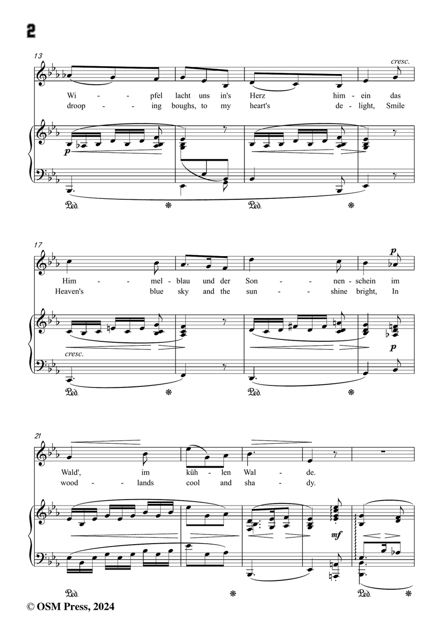 R. Franz-Waldfahrt,in E flat Major by Robert Franz Piano, Vocal - Digital Sheet Music page 4