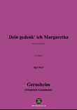 Gernsheim-Dein gedenk' ich Margaretha,in D Major