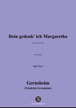Gernsheim-Dein gedenk' ich Margaretha,in G Major
