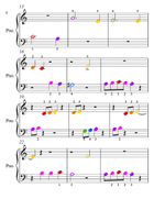 Arabesque Beginner Piano Sheet Music with Colored Notation Piano Method scores gallery preview page 3