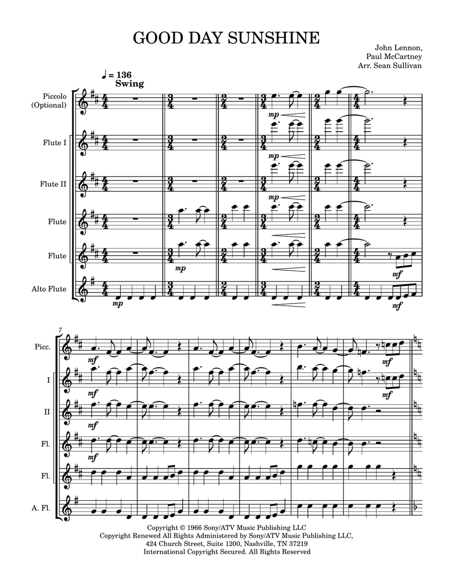 Good Day Sunshine by The Beatles Woodwind Quintet - Digital Sheet Music page 2