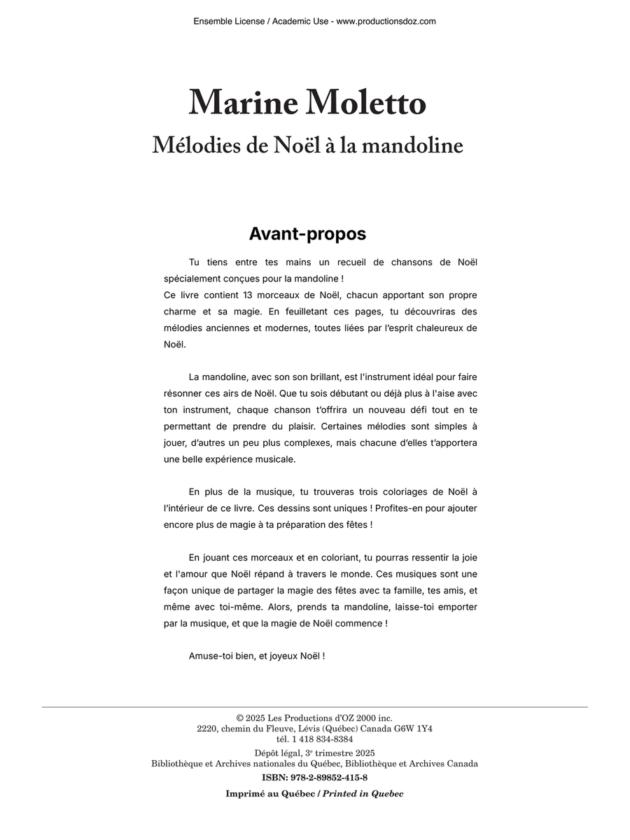 Mélodies de Noël à la mandoline by Various Mandolin - Digital Sheet Music page 2