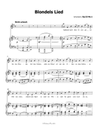 Blondels Lied, by Schumann, Op.53 No.1, in G Major Piano, Vocal scores gallery preview page 3
