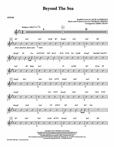 Beyond The Sea (arr. Kirby Shaw) - Guitar