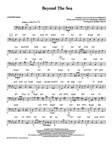Beyond The Sea (arr. Kirby Shaw) - Acoustic Bass