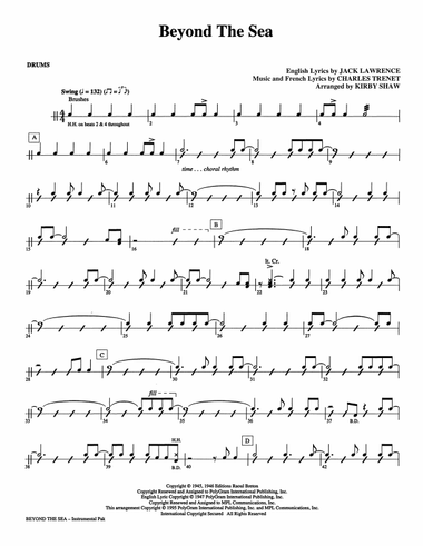 Beyond The Sea (arr. Kirby Shaw) - Drums