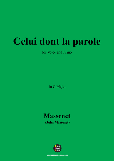 Massenet-Celui dont la parole,in C Major