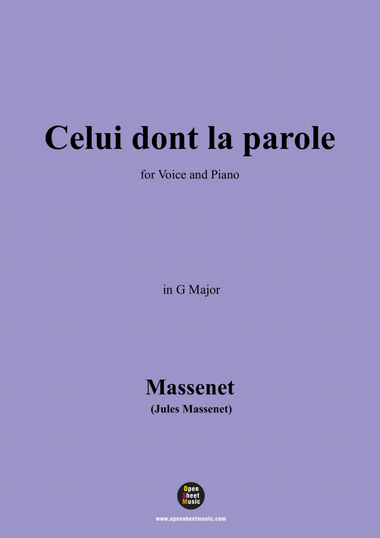 Massenet-Celui dont la parole,in G Major