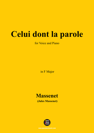 Massenet-Celui dont la parole,in F Major