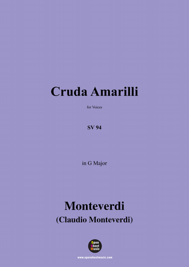 C. Monteverdi-Cruda Amarilli,in G Major