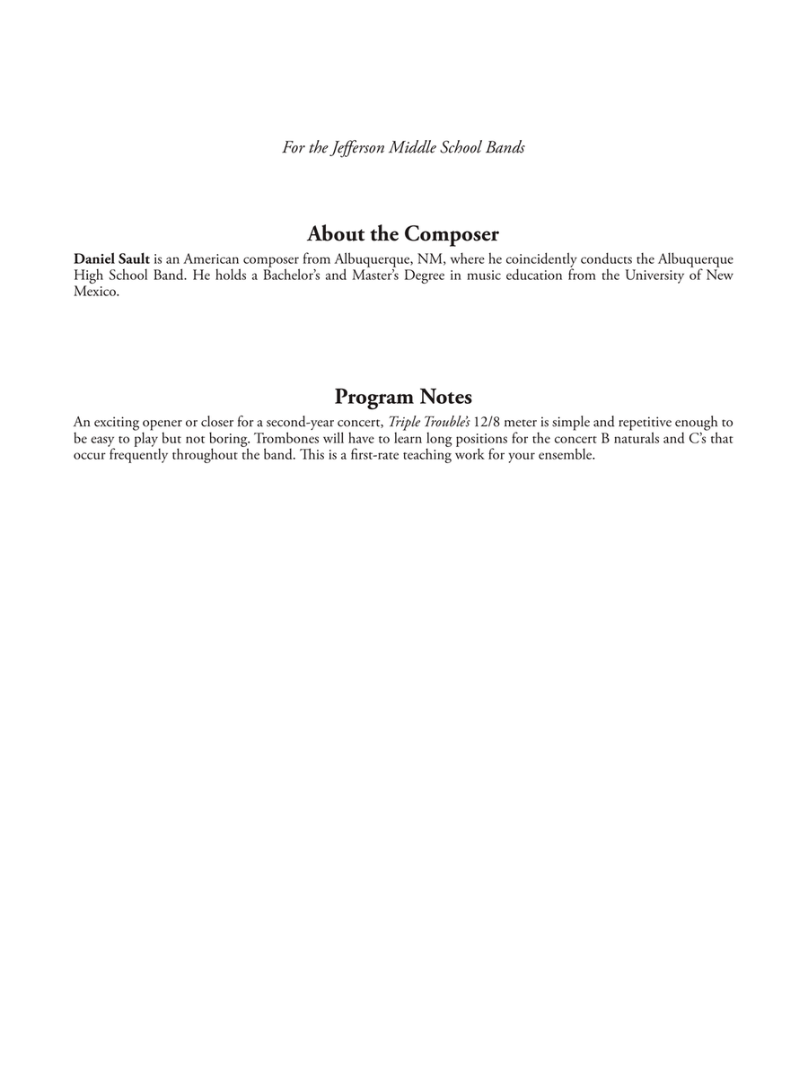 Triple Trouble - Full Score Concert Band - Digital Sheet Music page 2