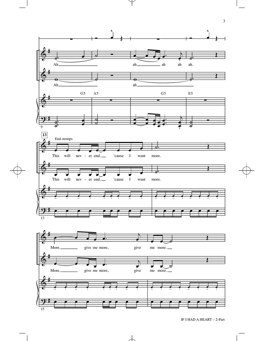 If I Had A Heart (arr. Roger Emerson) by Roger Emerson 2-Part - Digital Sheet Music page 2