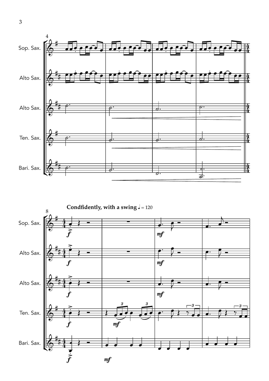 Golden Saxophone Quartet scores gallery preview page 4