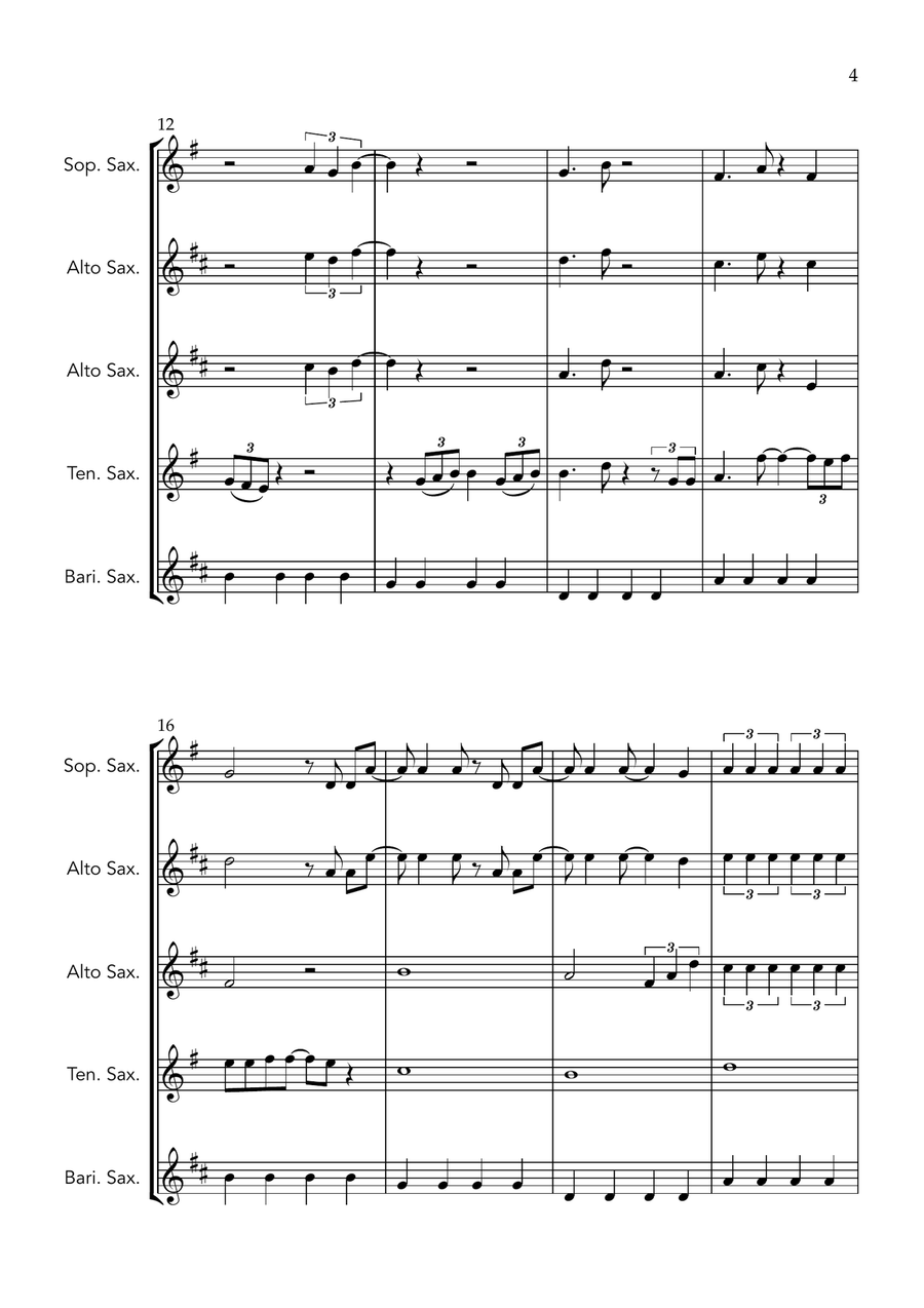 Golden Saxophone Quartet scores gallery preview page 5