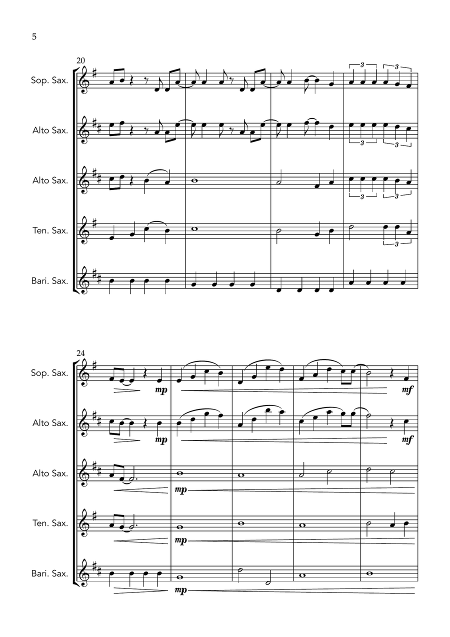 Golden Saxophone Quartet scores gallery preview page 6