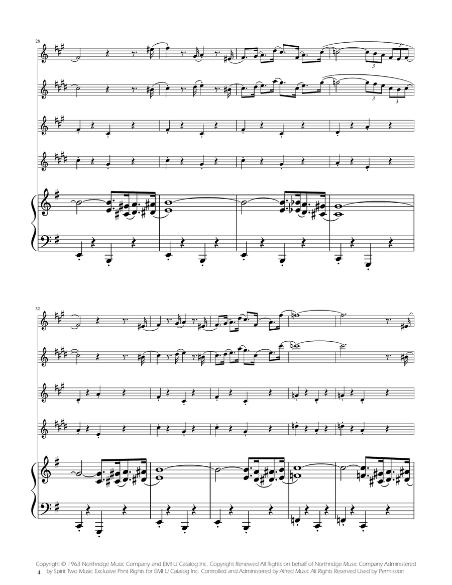 The Pink Panther by Henry Mancini Saxophone Quartet - Digital Sheet Music page 4
