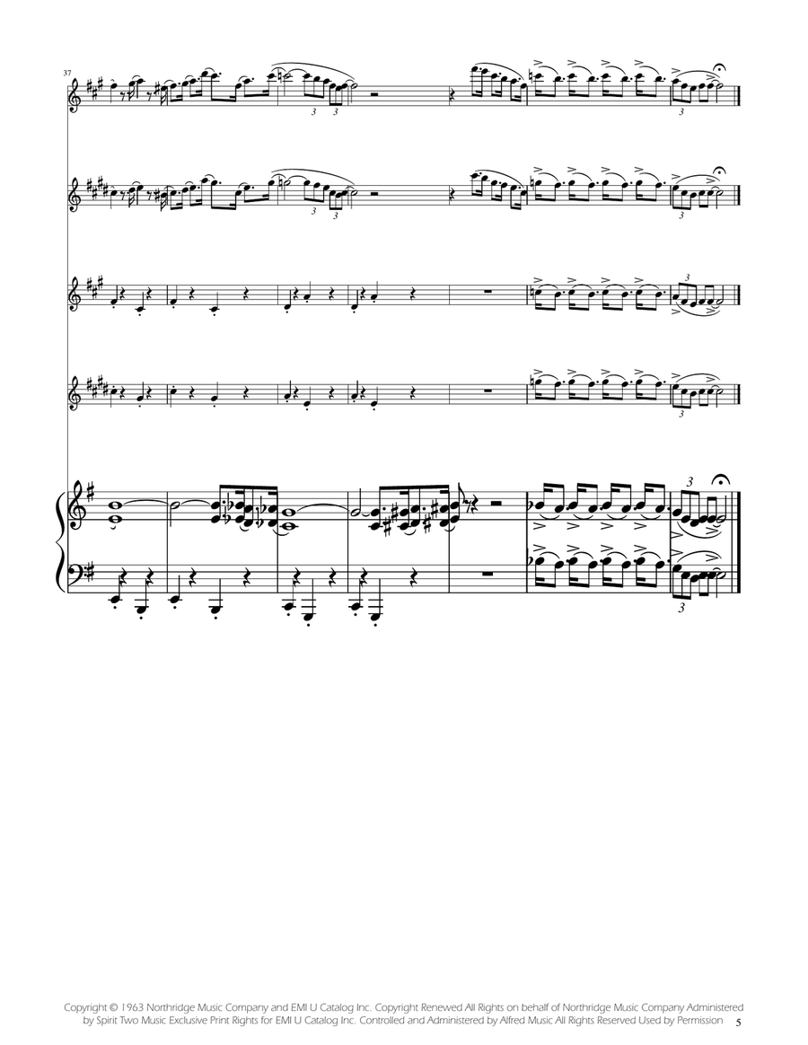The Pink Panther by Henry Mancini Saxophone Quartet - Digital Sheet Music page 5