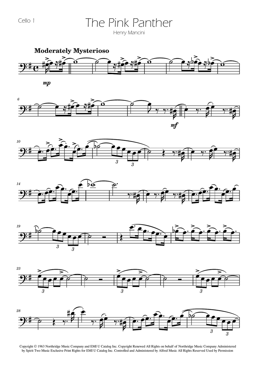 The Pink Panther by Henry Mancini String Trio - Digital Sheet Music page 3