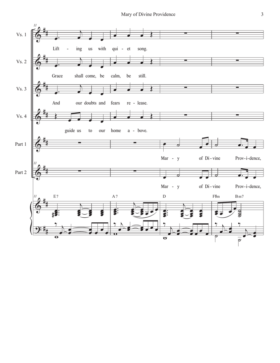 Mary of Divine Providence (2-part choir) by Stephen DeCesare 2-Part - Digital Sheet Music page 3