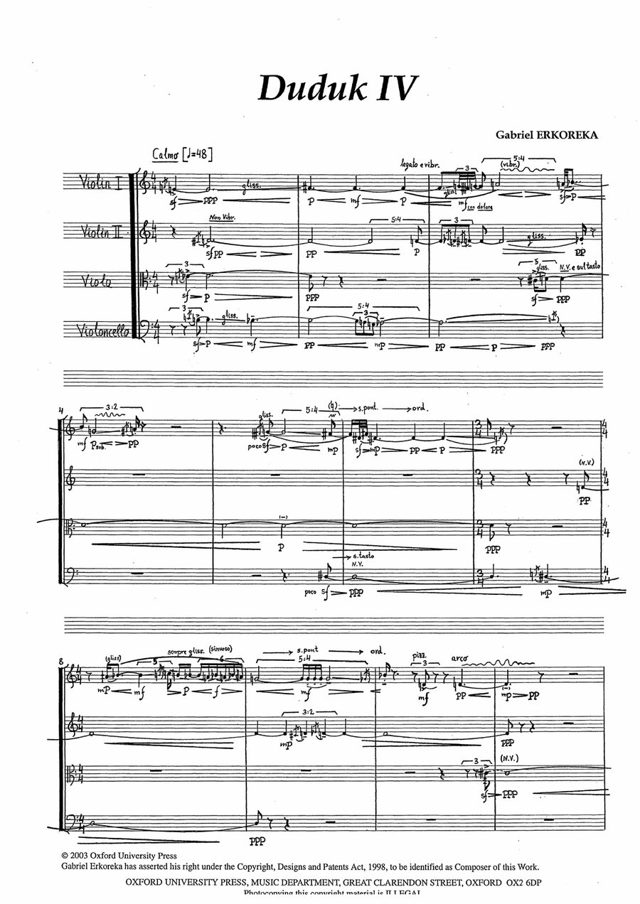 Duduk IV String Quartet - Digital Sheet Music page 3