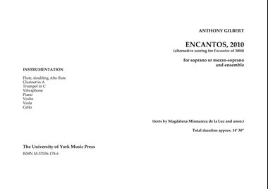 Encantos, 2010 - Score Only