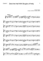 Deck the Hall - Clarinet Duet & Guitar (With Parts). Clarinet Duet scores gallery preview page 5