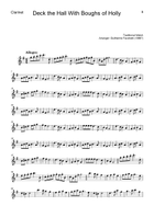 Deck the Hall - Clarinet, Bassoon & Guitar (With Parts) Small Ensemble scores gallery preview page 5