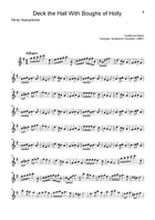 Deck the Hall - T. Sax., Cello & Guitar (With Parts) Small Ensemble scores gallery preview page 5