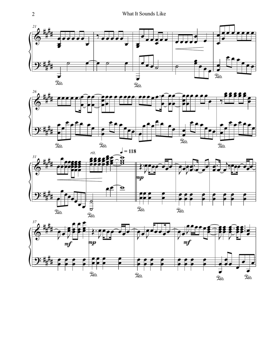 What It Sounds Like Piano Solo scores gallery preview page 2