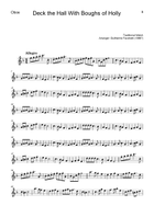 Deck the Hall - Oboe, B. Sax. & Guitar (With Parts) Small Ensemble scores gallery preview page 5