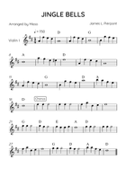 Jingle Bells - Strings Quartet in D Major - Beginner With Chords String Quartet scores gallery preview page 4